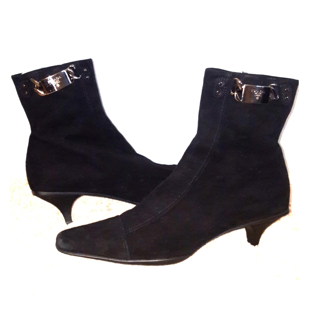 Prada suede ankle booties